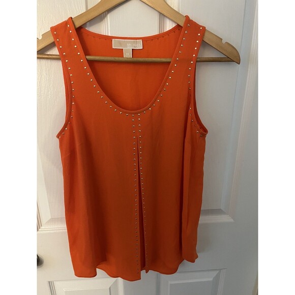 MICHAEL Michael Kors Women's Orange T-Back High-Low Hem Active Blouse Top XS - Picture 3 of 6